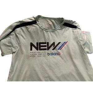 New Balance Shirt XL Mint Green Dry Crewneck Pullover Performance SS